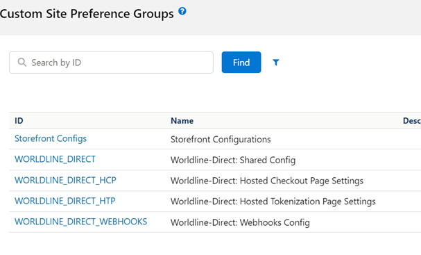 L'image ci-dessus montre o&ugrave; s&eacute;lectionner les &laquo; WORLDLINE_DIRECT_WEBHOOKS &raquo; &agrave; configurer.