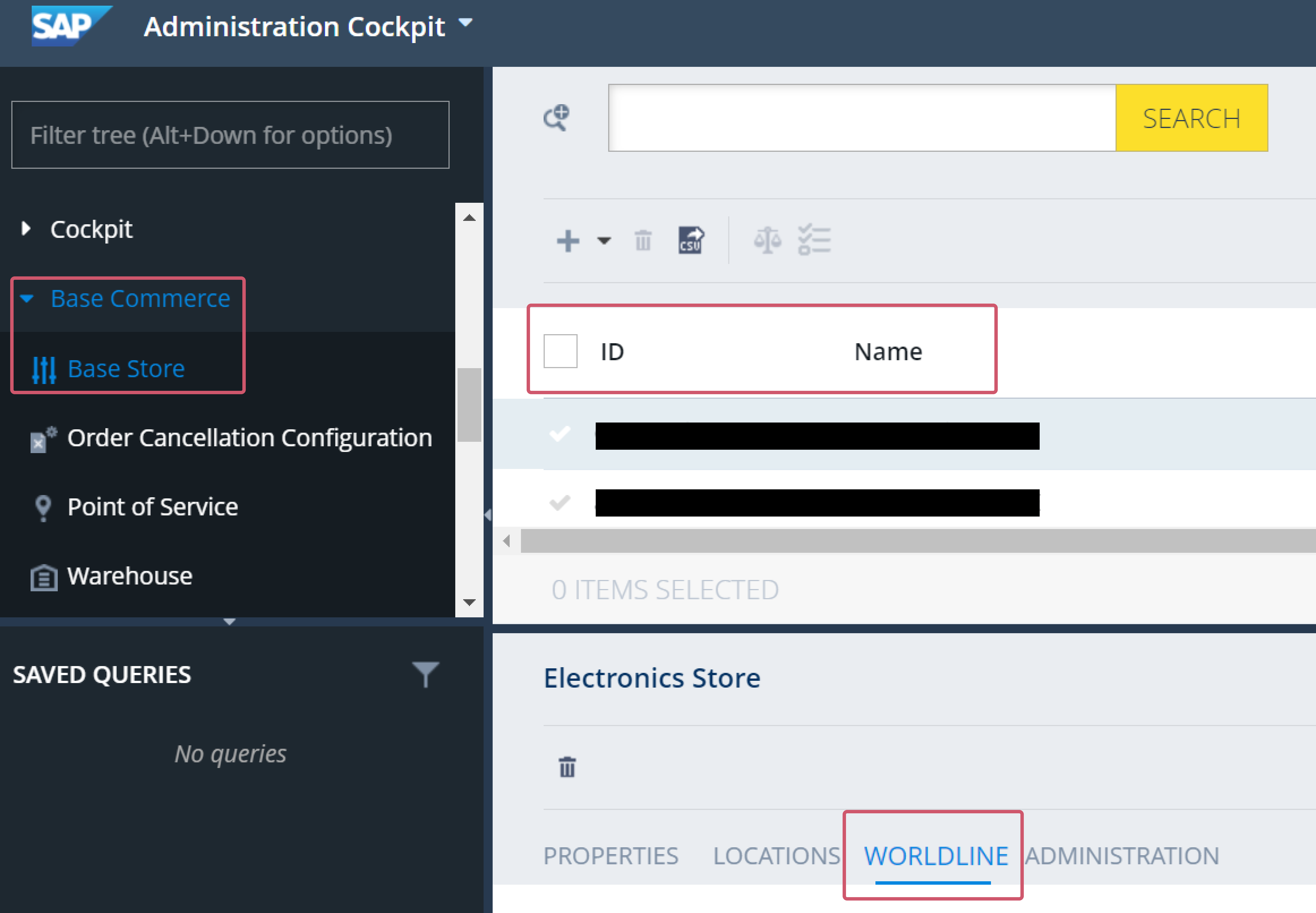 Dieses Bild zeigt, wo der Tab &bdquo;WORLDLINE&ldquo; zu finden ist.