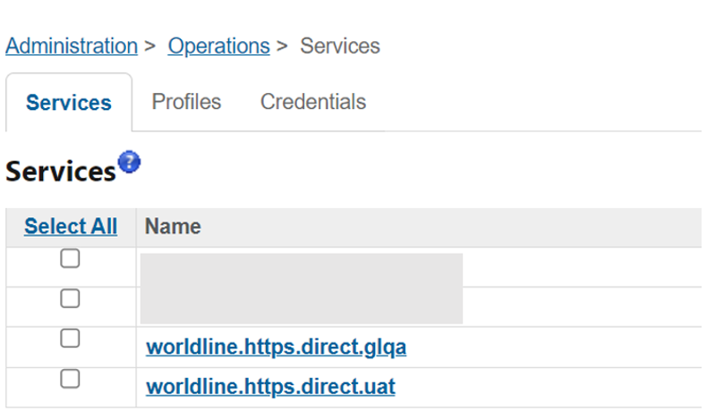 The image above shows where to select the name representing the test/live environment